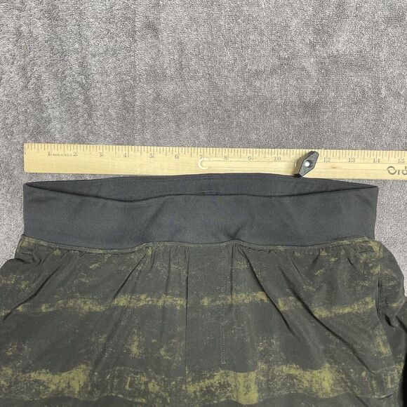 Lululemon T.H.E. Short 9” Lined Athletic Running Men’s Medium Green Lines Black - Picture 4 of 9